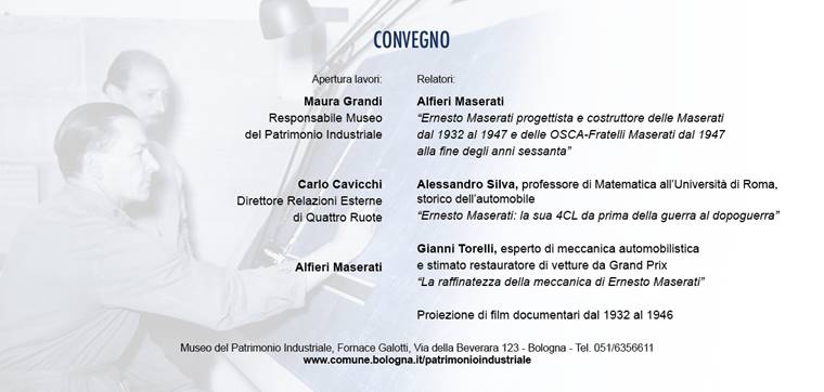 Convegno per il 120° Anniversario di nascita di Ernesto Maserati